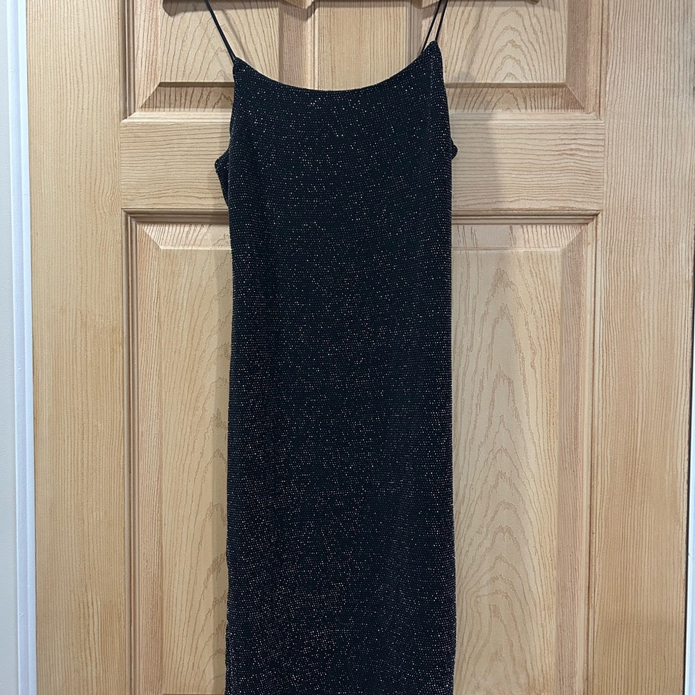 H&M Black Sparkle Strapless Dress